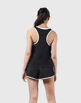 Piping No Sleeve Shirt - Black
