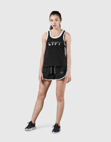 Piping No Sleeve Shirt - Black