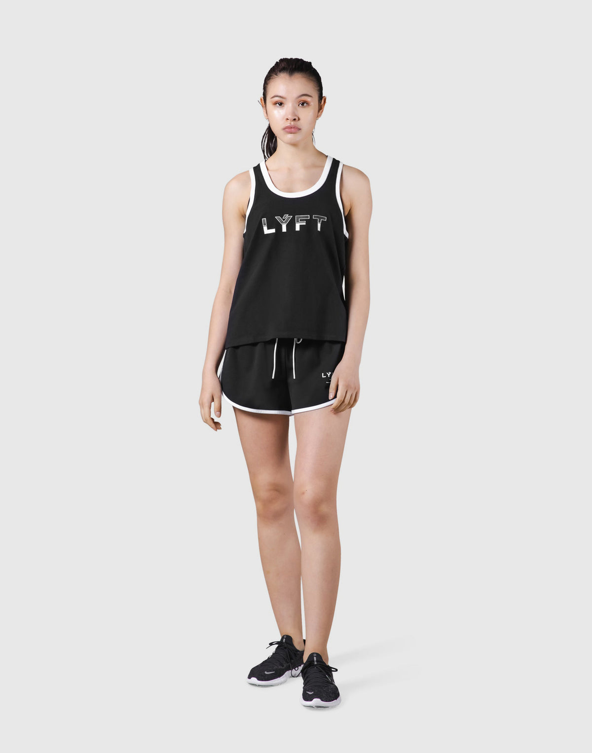 Piping No Sleeve Shirt - Black
