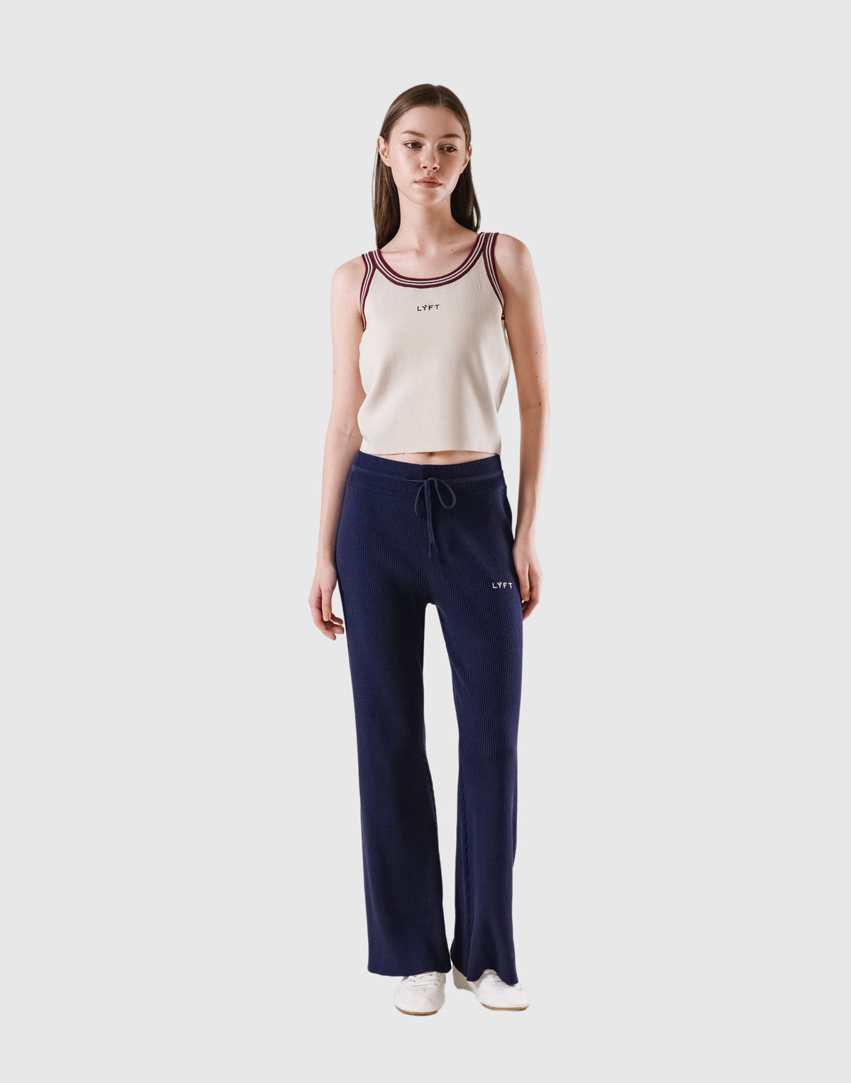 Tricolor Knit No Sleeve - Ivory