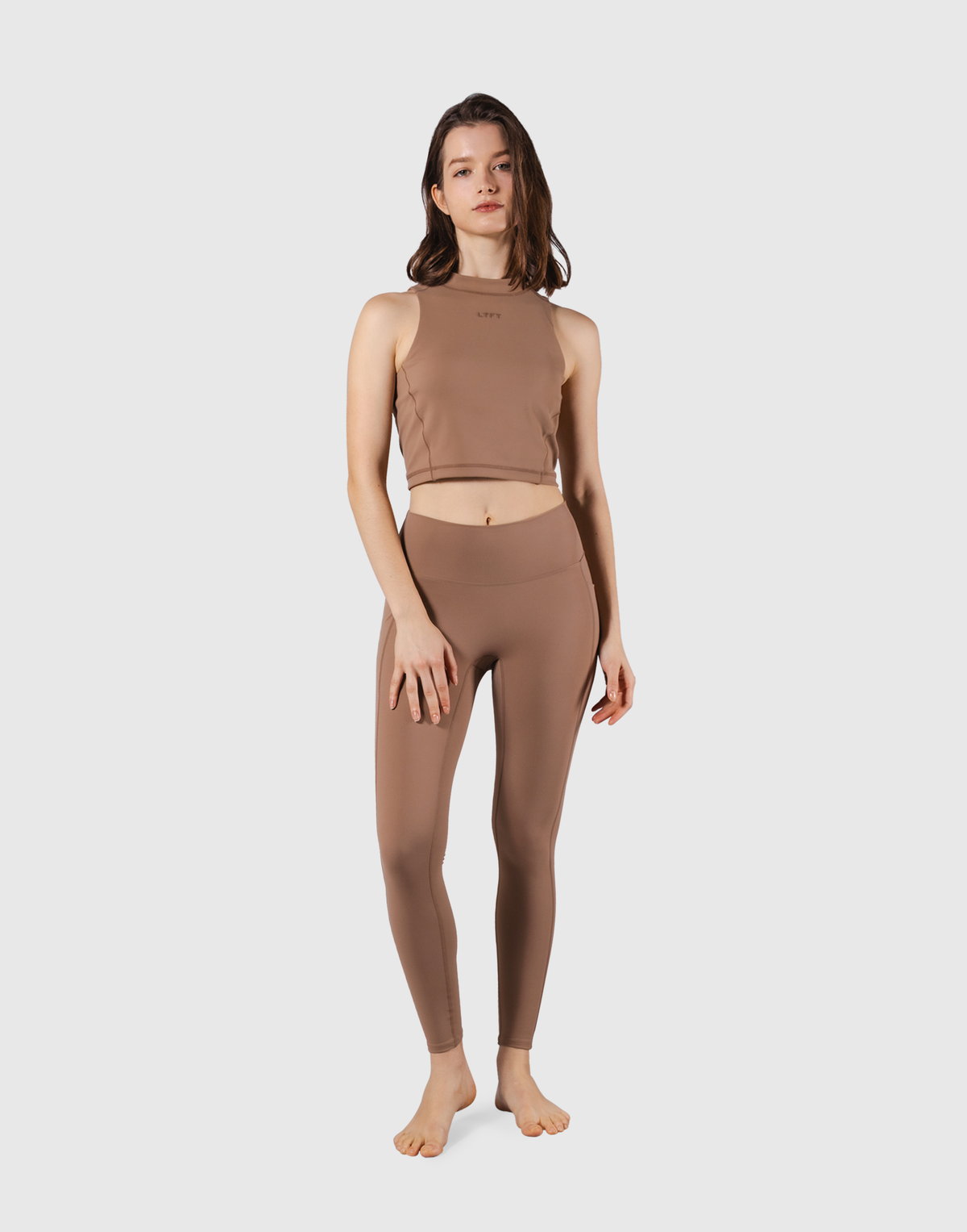 Cup In High Neck Tanktop - Brown