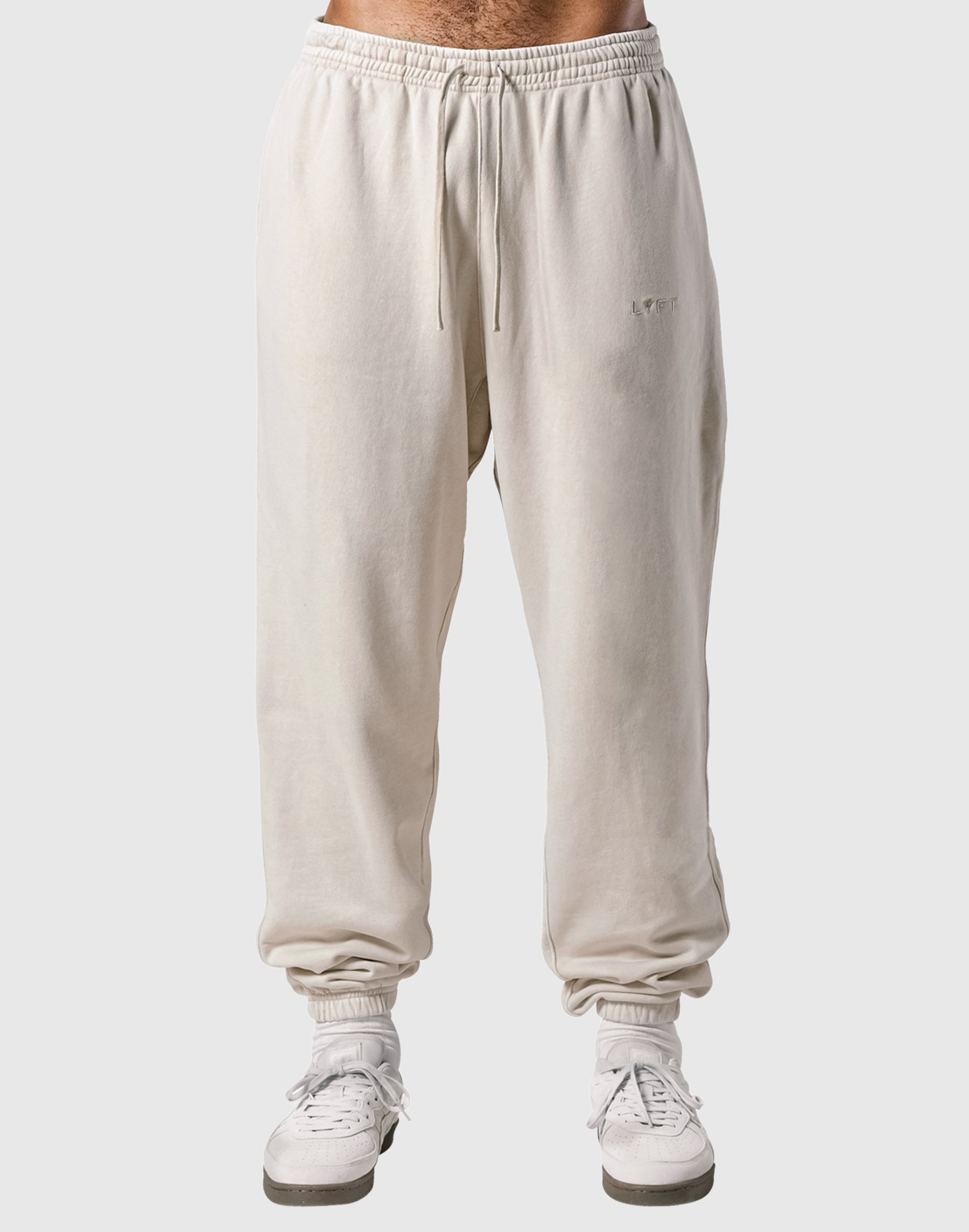 Wide Loose Vintage Sweat Pants - Beige – LÝFT
