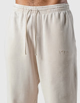 Wide Loose Vintage Sweat Pants - Beige