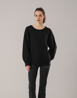 Back Logo Knit Pullover - Black