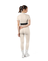 Half Zip Nylon T-Shirt - Ivory