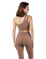 Cutout One Shoulder Bratop - Brown