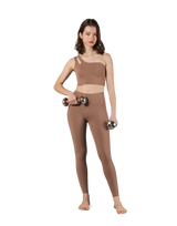 Cutout One Shoulder Bratop - Brown