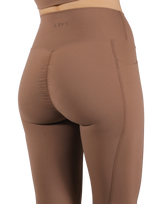 Peach Hip Line Leggings - Brown