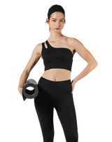 Cutout One Shoulder Bratop - Black