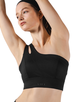 Cutout One Shoulder Bratop - Black