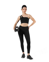 Cutout One Shoulder Bratop - Black