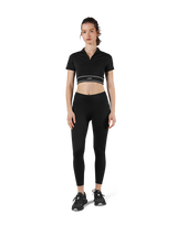 Half Zip Nylon T-Shirt - Black