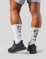 Calf LÝFT Logo Socks - White