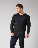 2Way Stretch Seamless Long Sleeve Tee - Black