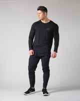 2Way Stretch Seamless Long Sleeve Tee - Black