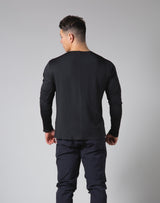 2Way Stretch Seamless Long Sleeve Tee - Black