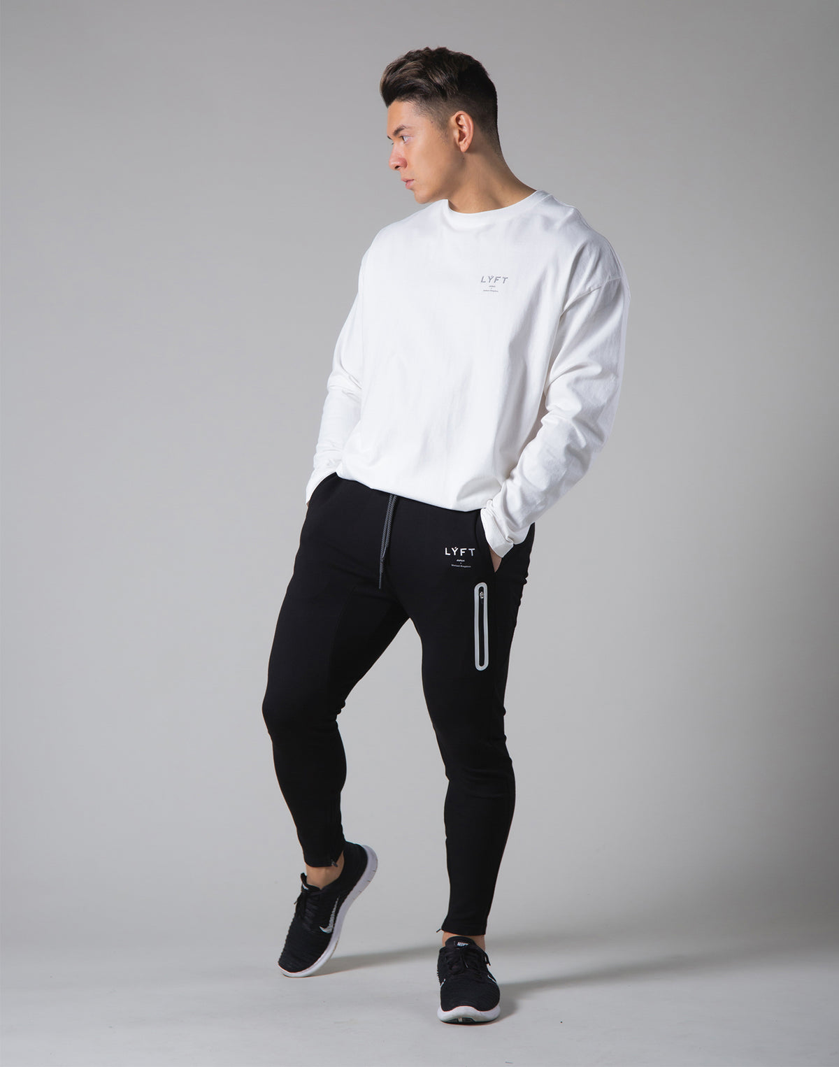 LYFT Logo Long Sleeve T-Shirt "Wide Body" - White