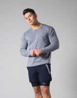2Way Stretch Seamless Long Sleeve Tee - Grey