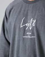 Script Logo 2Way Stretch Oversize Crewneck - Dark Grey