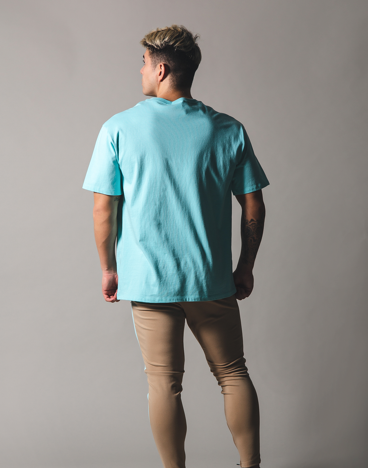 Metalic Logo Big T-Shirt - Mint Blue