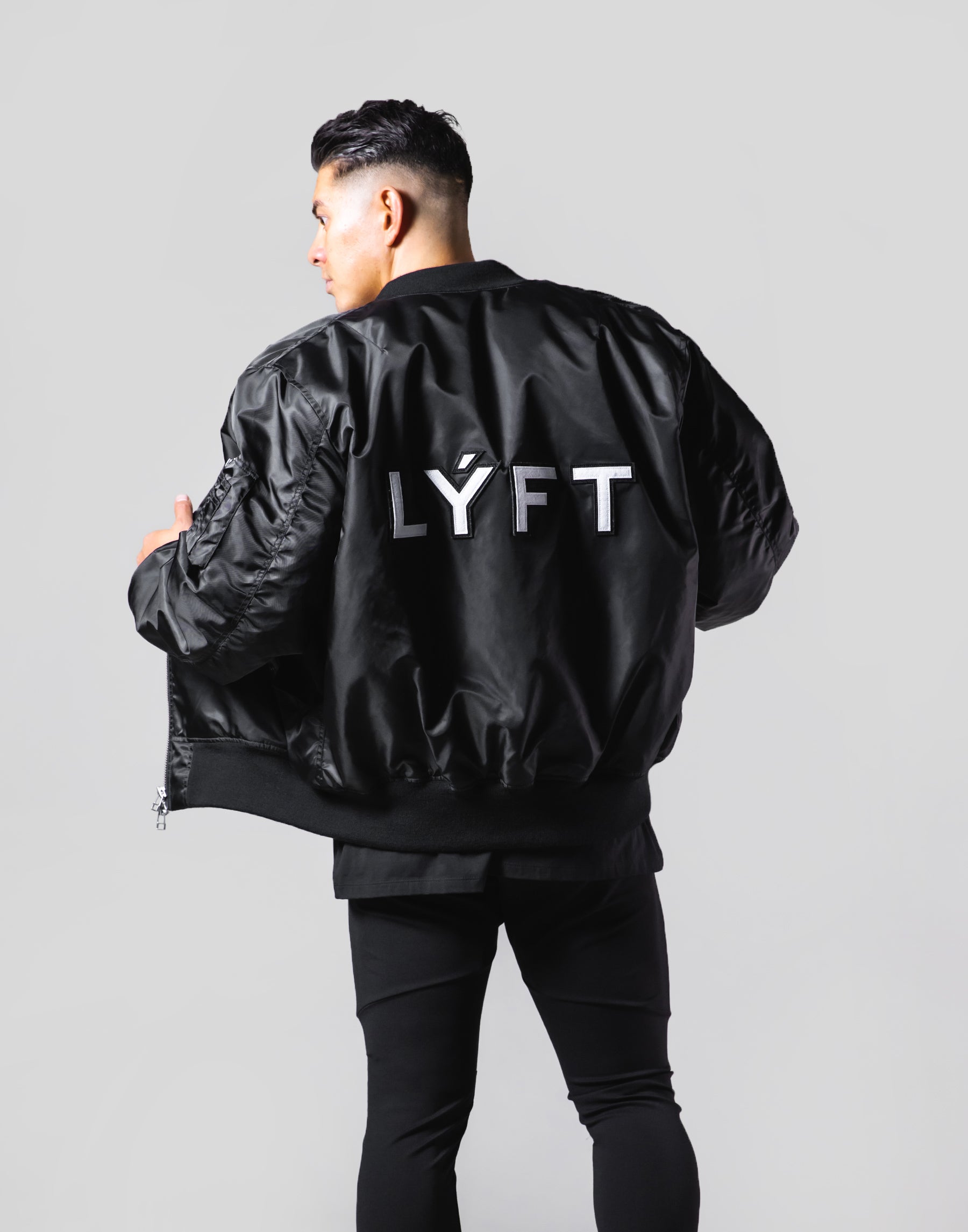 LÝFT Logo Patch MA-1 Jacket - Black