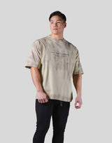 Tie Dye Box Patch Big T-Shirt - Beige