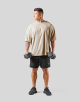 Outline Logo Pile Big T-Shirt - Beige