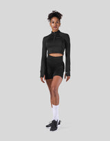 Slim Fit Half Zip Long Sleeve - Black