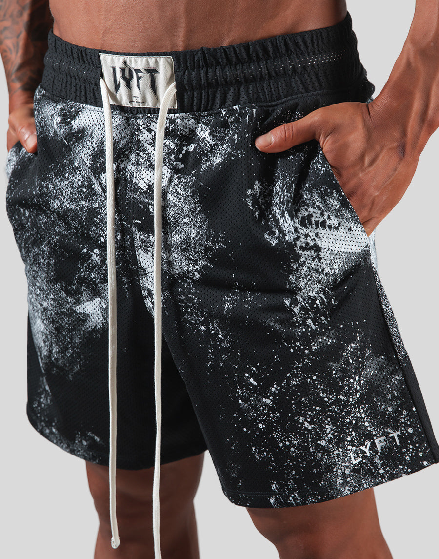 Splash Paint Mesh Shorts - Black