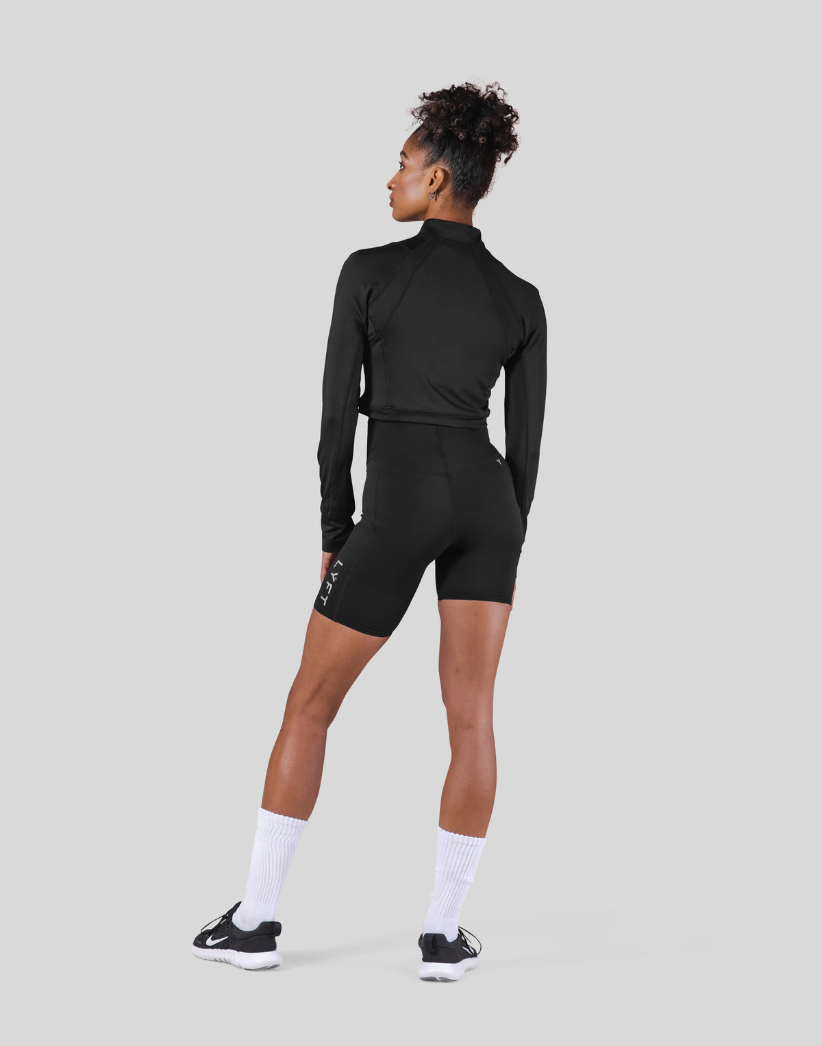 Slim Fit Half Zip Long Sleeve - Black