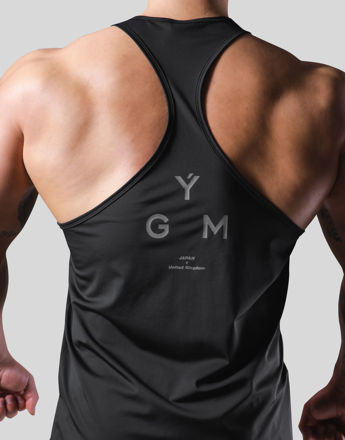Stretch Waffle Nylon Training Tanktop - Black