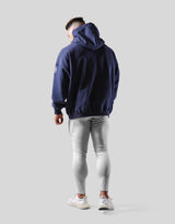 Wide Separate Oversize Sweat Hoodie - Navy