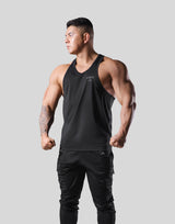 Stretch Waffle Nylon Training Tanktop - Black