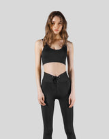 Ribbed Back Label Bratop - Black