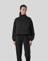 2Way Stretch Half Zip Pocket Jacket - Black
