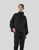 2Way Stretch Half Zip Pocket Jacket - Black