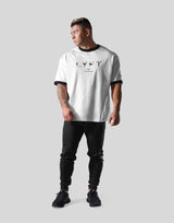 Stripe logo Big T-Shirt - White