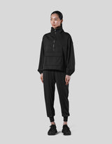 2Way Stretch Half Zip Pocket Jacket - Black