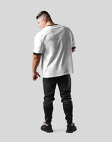 Stripe logo Big T-Shirt - White