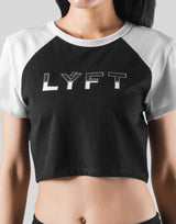 Cropped Raglan T-Shirt - Black