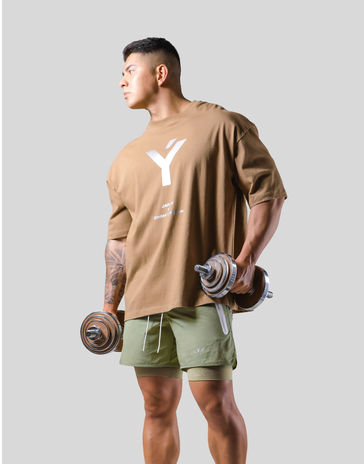 Big Y Logo Big T-Shirt - Beige