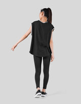 Old Logo Loose Fit Sleeve Less Shirt - Black