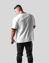 Stripe logo Big T-Shirt - White