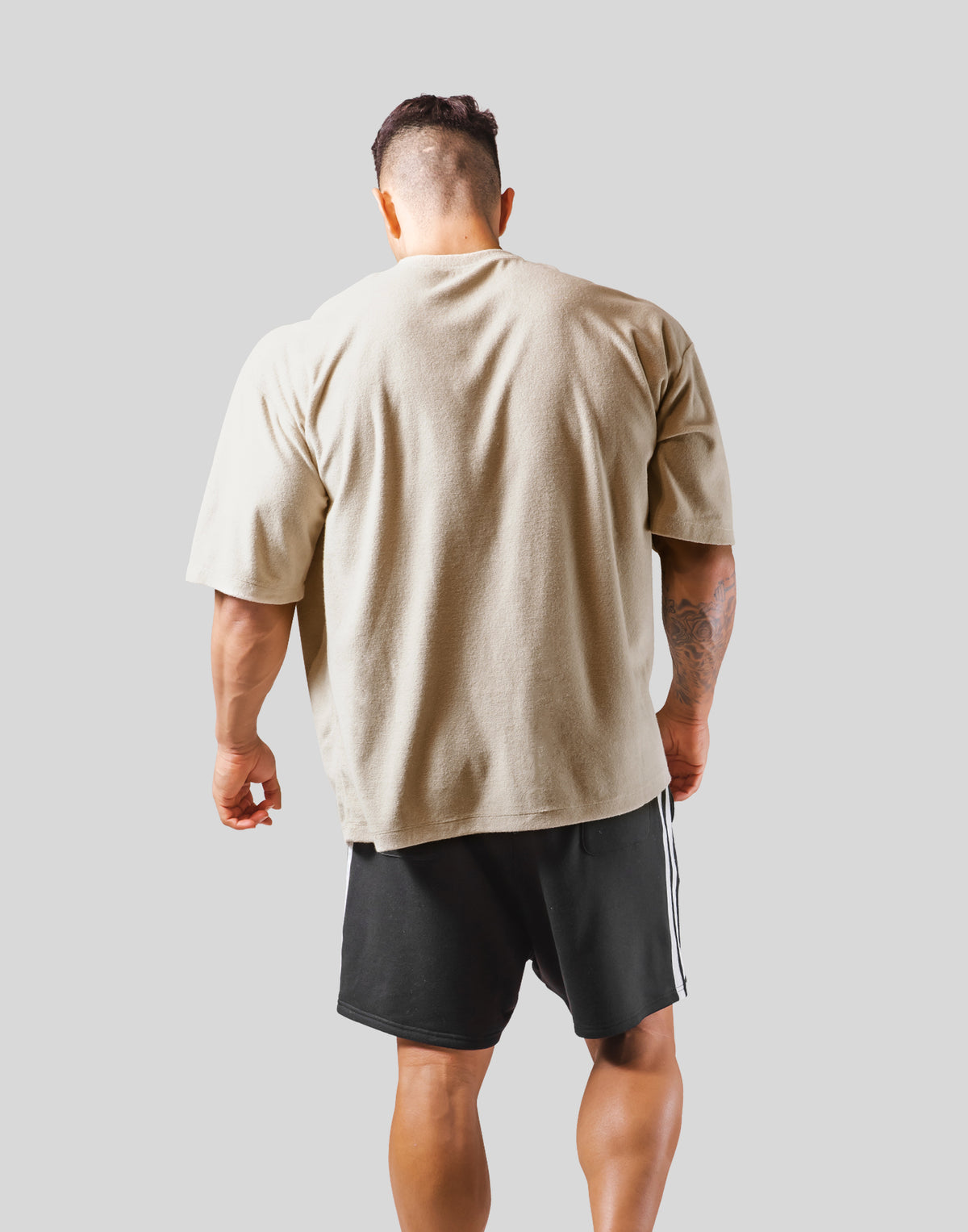 Outline Logo Pile Big T-Shirt - Beige
