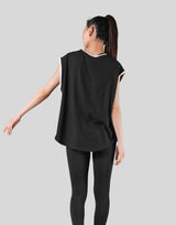 Old Logo Loose Fit Sleeve Less Shirt - Black