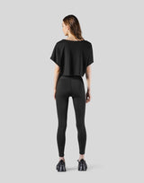 Loose Fit Stretch Message T-Shirt - Black