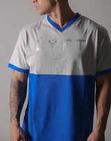 BORN TO LÝFT V Neck Big T-SHIRT - Blue