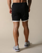 One Line Half Pants 2 - Black / White