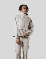 2Way Stretch Half Zip Pocket Jacket - Ivory