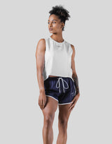 Side Mesh No Sleeve Shirt - White